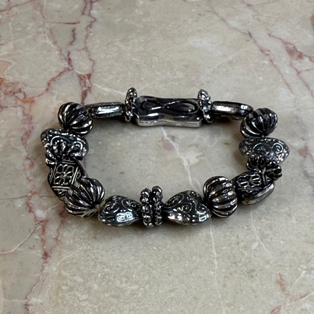 Silver Tone Beaded Bracelet